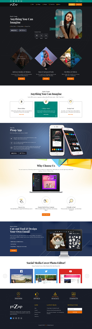 Landing Page Design by sai.designer87 for piZap | Design: #28901610