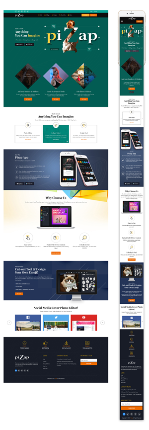 Landing Page Design by sai.designer87 for piZap | Design: #28906210