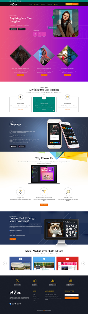 Landing Page-Design von sai.designer87 für piZap | Design #28925256