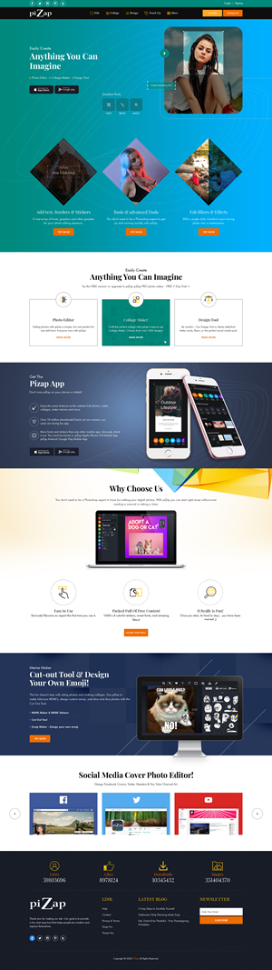 Landing Page Design by sai.designer87 for piZap | Design: #28925257