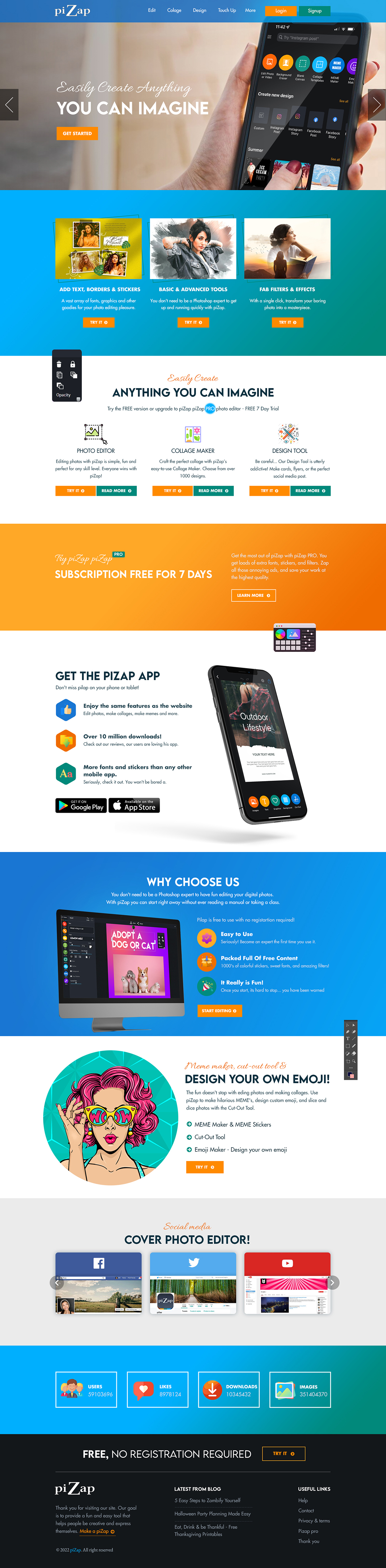 Landing Page Design by sai.designer87 for piZap | Design #28925264