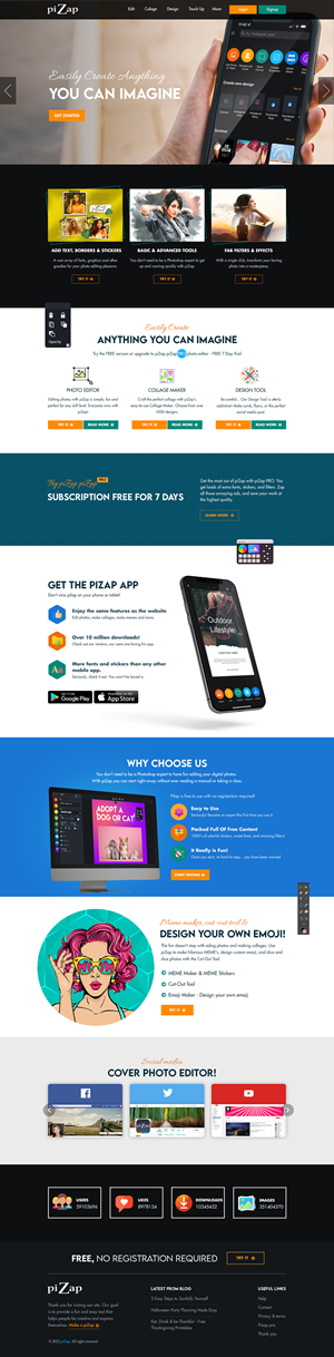 Landing Page Design by sai.designer87 for piZap | Design: #28925265