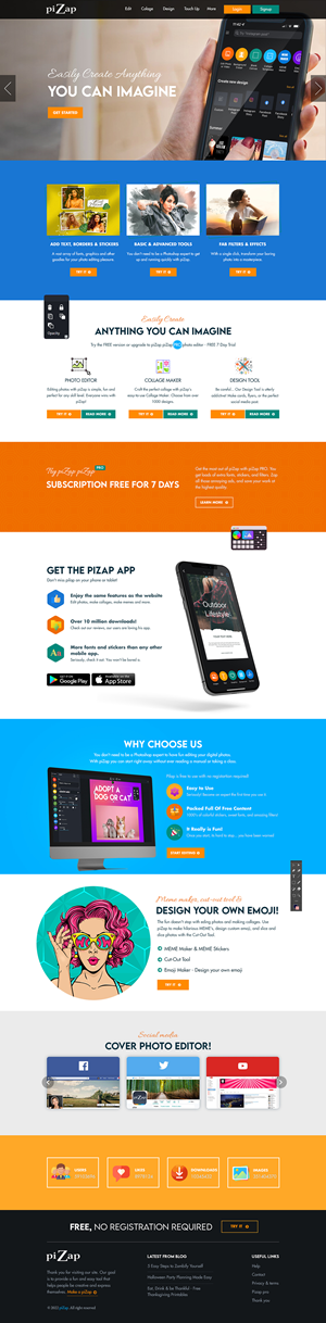 Landing Page Design by sai.designer87 for piZap | Design: #28925266
