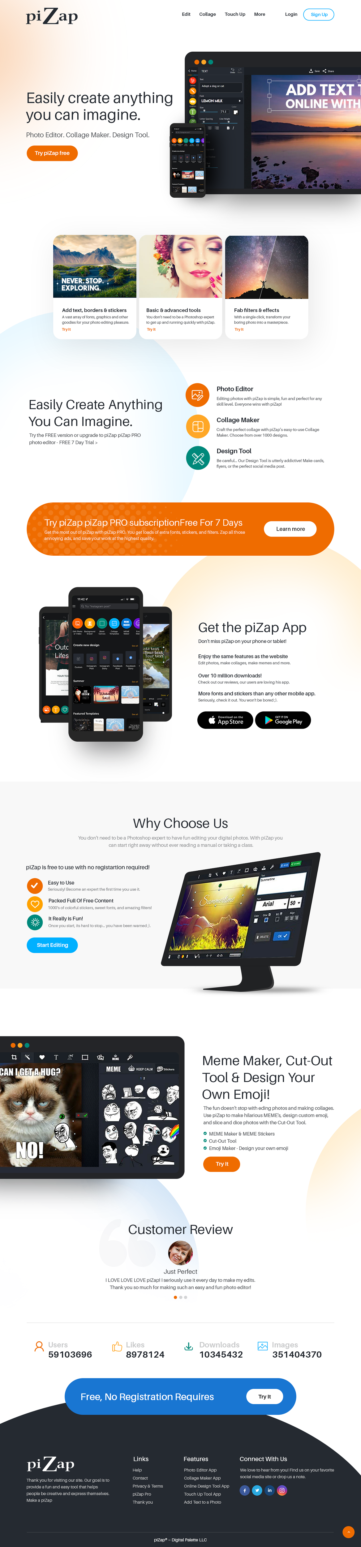 Landing Page Design by nzdesigners for piZap | Design #28941380