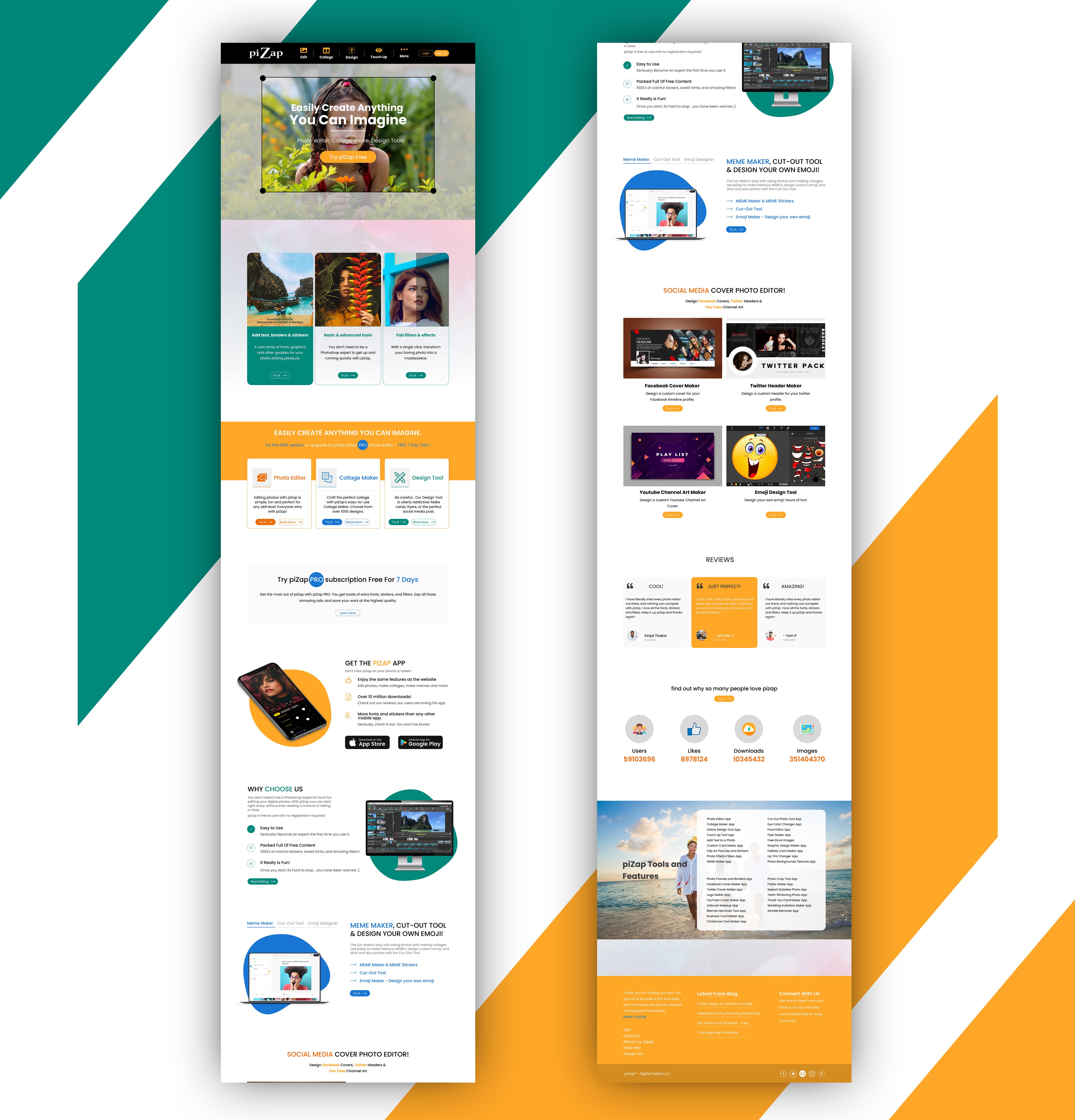 Landing Page Design by Samahir Sharif for piZap | Design #28905258