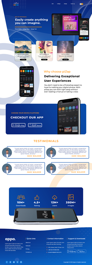 Landing Page-Design von Adeel Rahman für piZap | Design #28912274