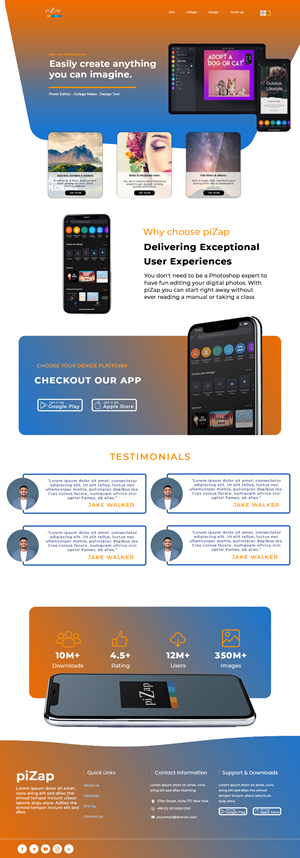 Landing Page Design by Adeel Rahman for piZap | Design: #28926276
