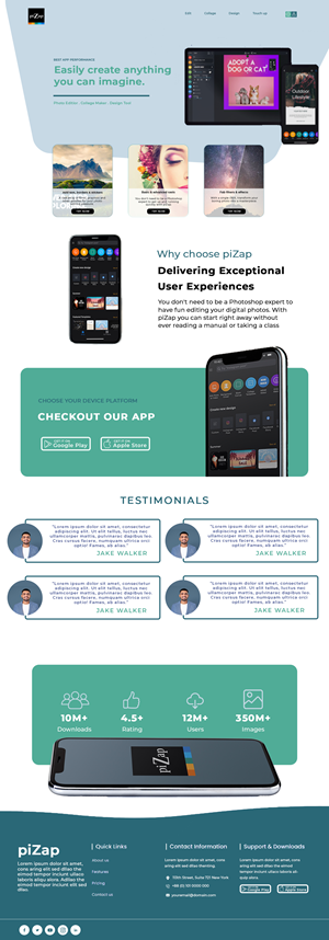 Landing Page Design by Adeel Rahman for piZap | Design: #28926493