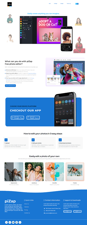 Landing Page Design by Adeel Rahman for piZap | Design: #28985760