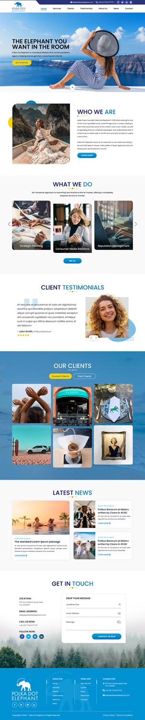 Redesign for luxury lifestyle PR agency | Web-Design von Titan Eagle