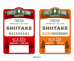 Retail Product Label mushrooms | Graphic Design by Emmi