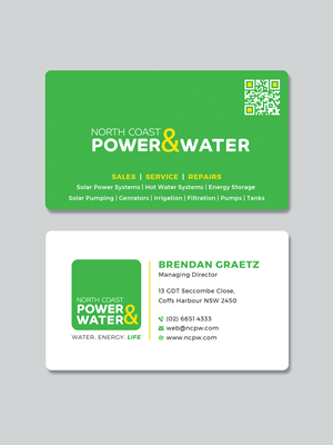 Visitenkarten-Design von Creative Moon Design für North Coast Power & Water | Design: #28917484