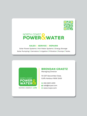 Visitenkarten-Design von Creative Moon Design für North Coast Power & Water | Design: #28917487