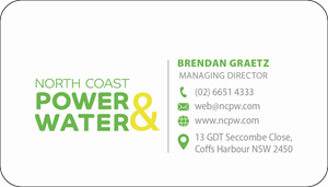 Visitenkarten-Design von MarkoE für North Coast Power & Water | Design: #28906287