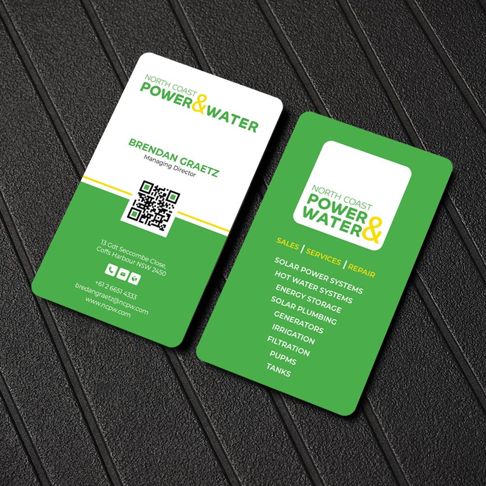 Visitenkarten-Design von Graphixpointt für North Coast Power & Water | Design #28908155