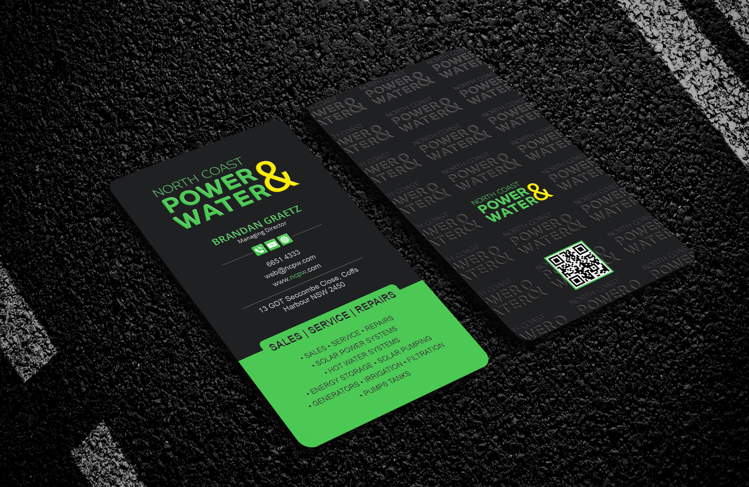 Visitenkarten-Design von artbitin für North Coast Power & Water | Design #28906275