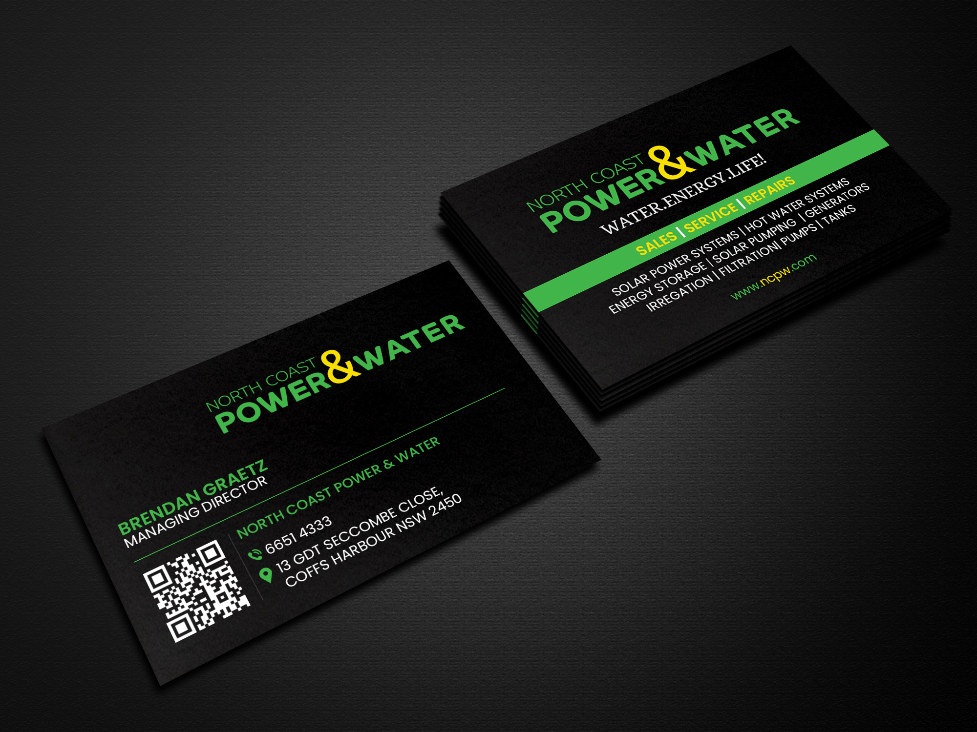 Business Card Design by Creations Box 2015 for North Coast Power & Water | Design #28915232