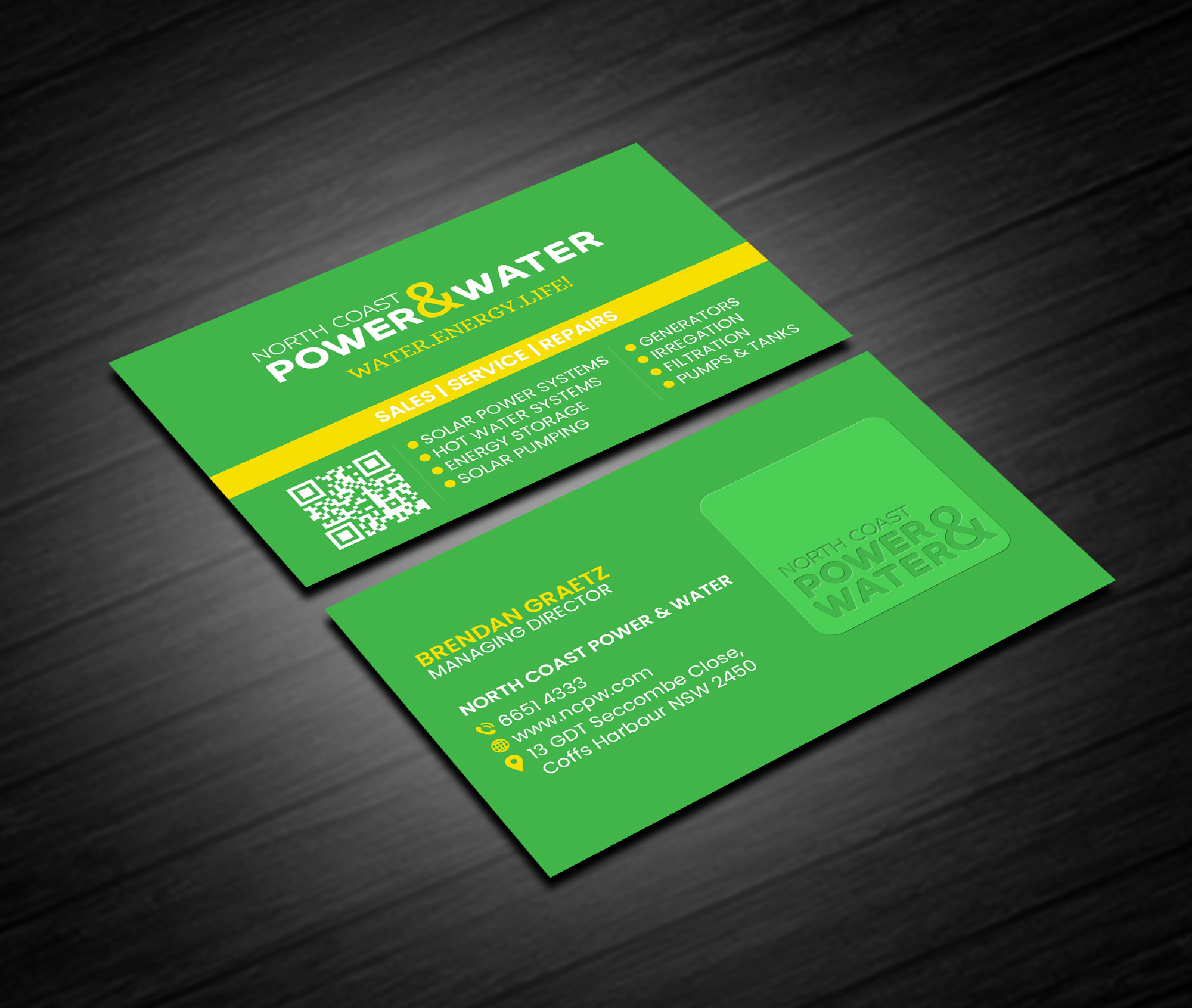 Business Card Design by Creations Box 2015 for North Coast Power & Water | Design #28915240