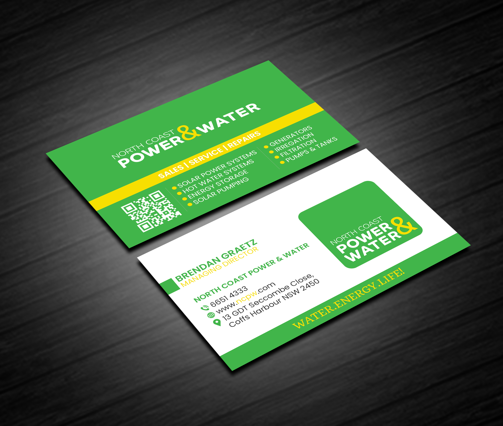 Diseño de Tarjeta de Presentación por Creations Box 2015 para North Coast Power & Water | Diseño #28915250