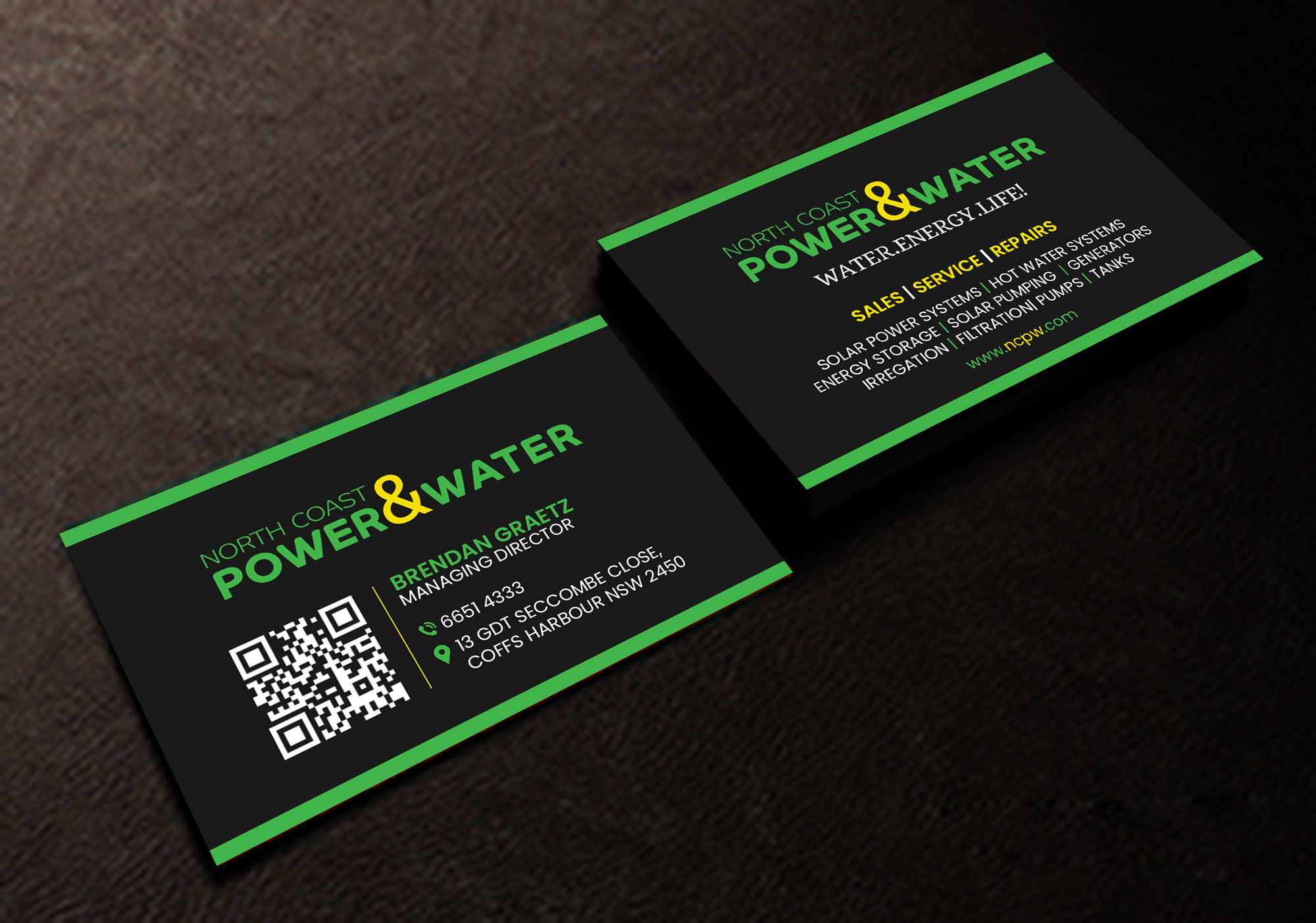 Design de Carte de Visite par Creations Box 2015 pour North Coast Power & Water | Design #28915253