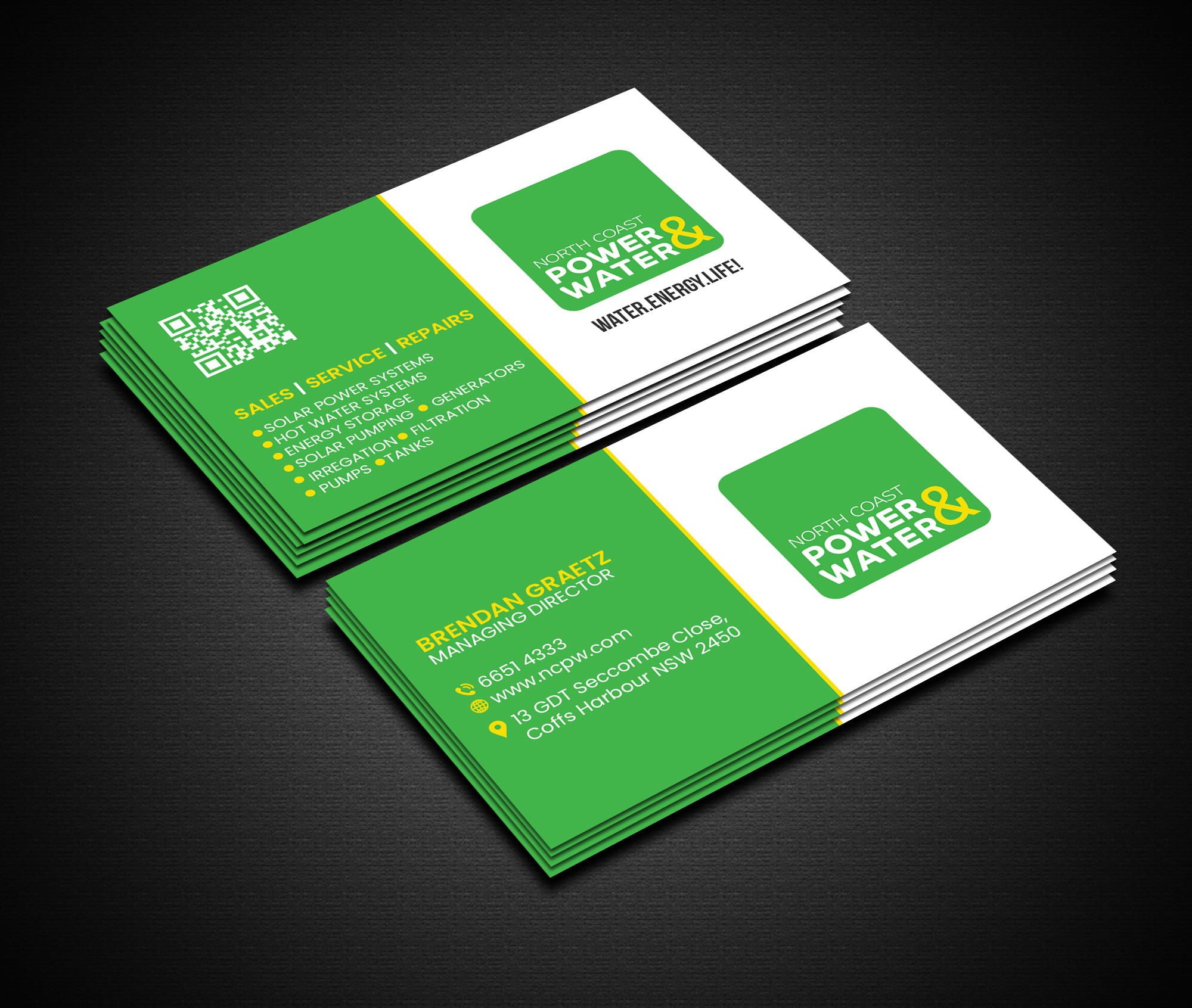 Diseño de Tarjeta de Presentación por Creations Box 2015 para North Coast Power & Water | Diseño #28915254