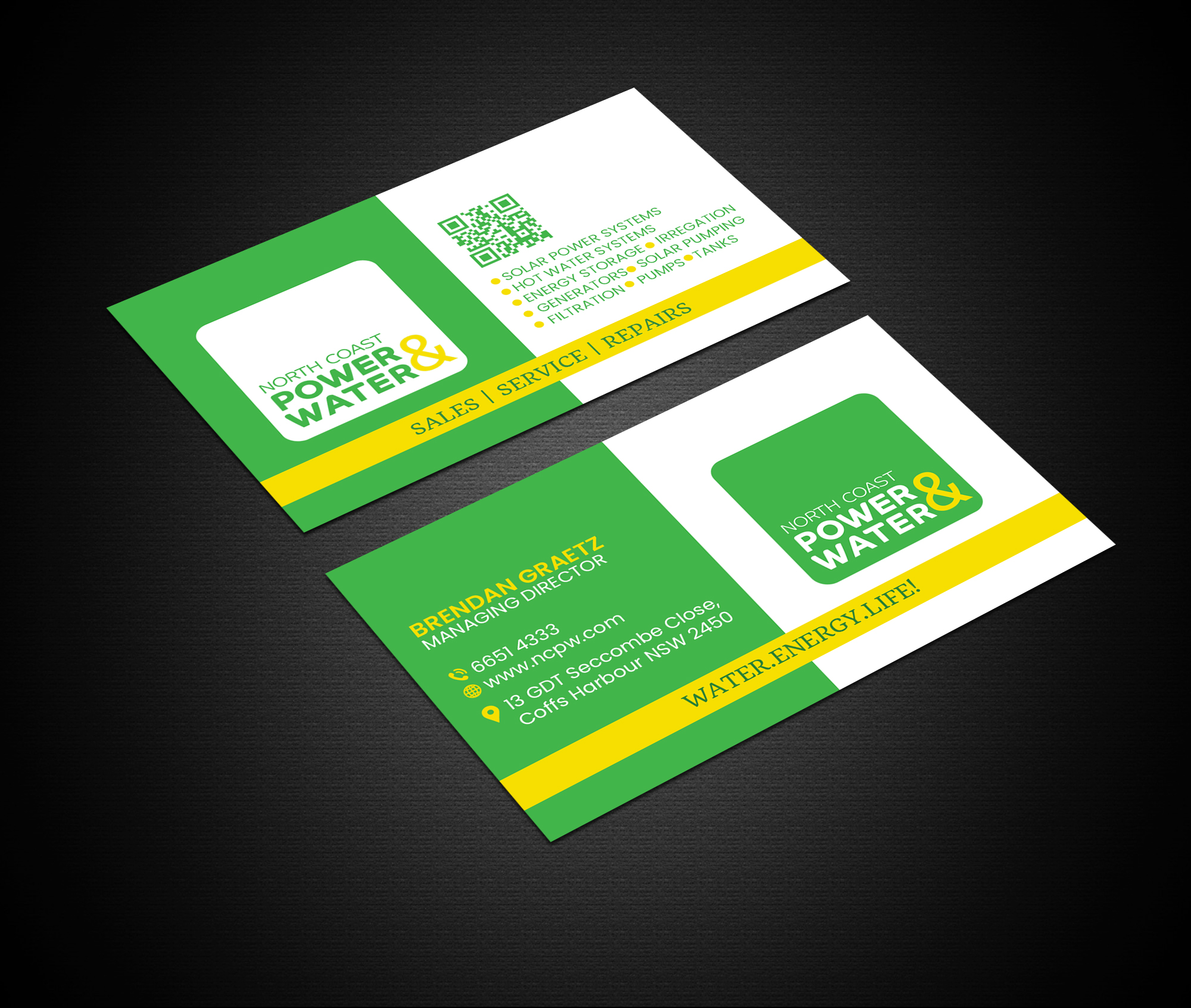 Diseño de Tarjeta de Presentación por Creations Box 2015 para North Coast Power & Water | Diseño #28915255