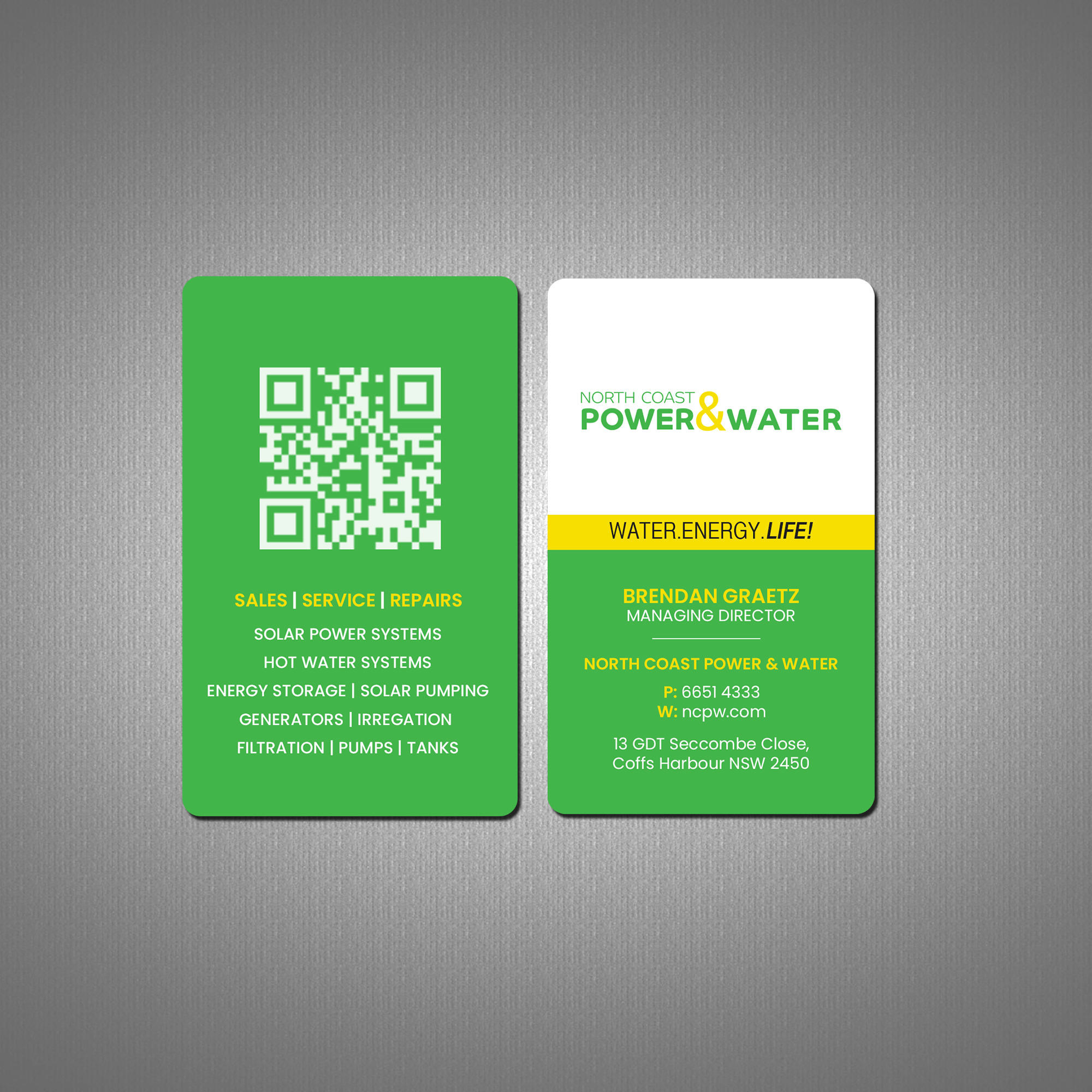 Diseño de Tarjeta de Presentación por Creations Box 2015 para North Coast Power & Water | Diseño #28915257