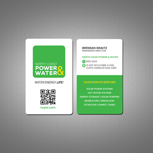 Business Card Design by Creations Box 2015 for North Coast Power & Water | Design: #28915258