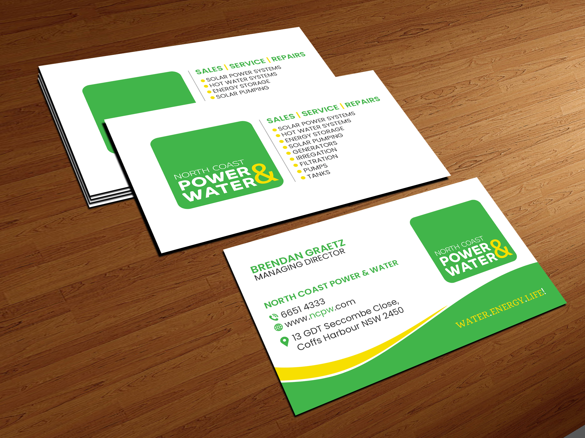 Diseño de Tarjeta de Presentación por Creations Box 2015 para North Coast Power & Water | Diseño #28915259