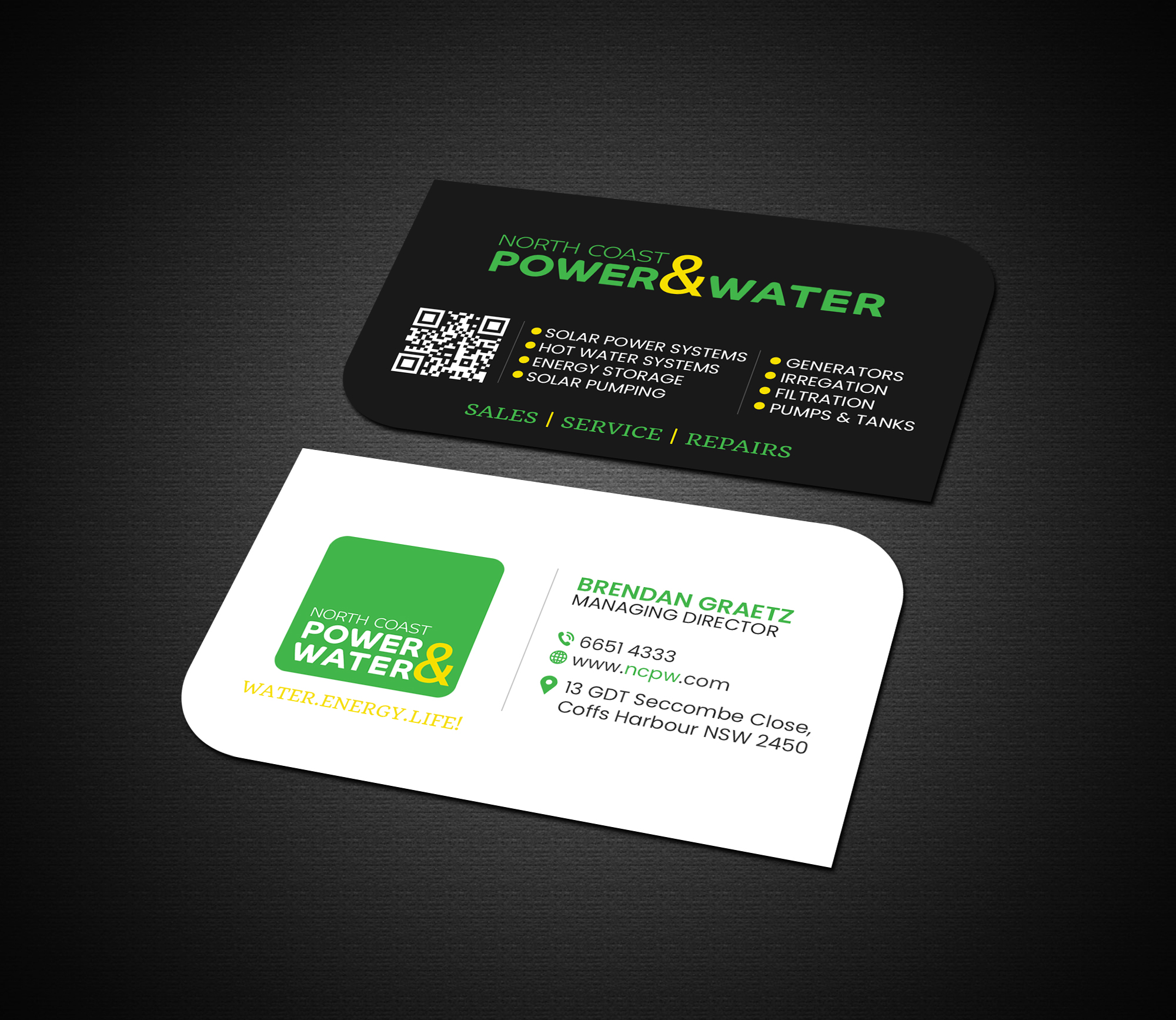 Business Card Design by Creations Box 2015 for North Coast Power & Water | Design #28915263