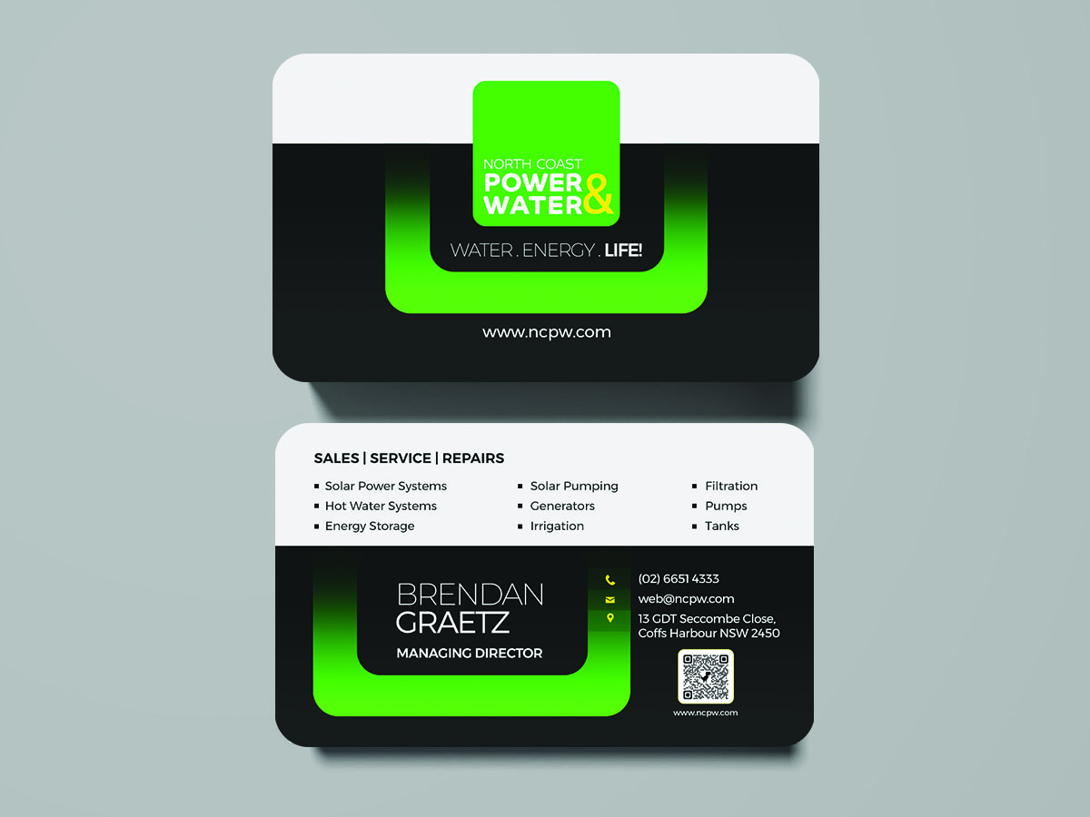 Design de Carte de Visite par rug pour North Coast Power & Water | Design #28911740
