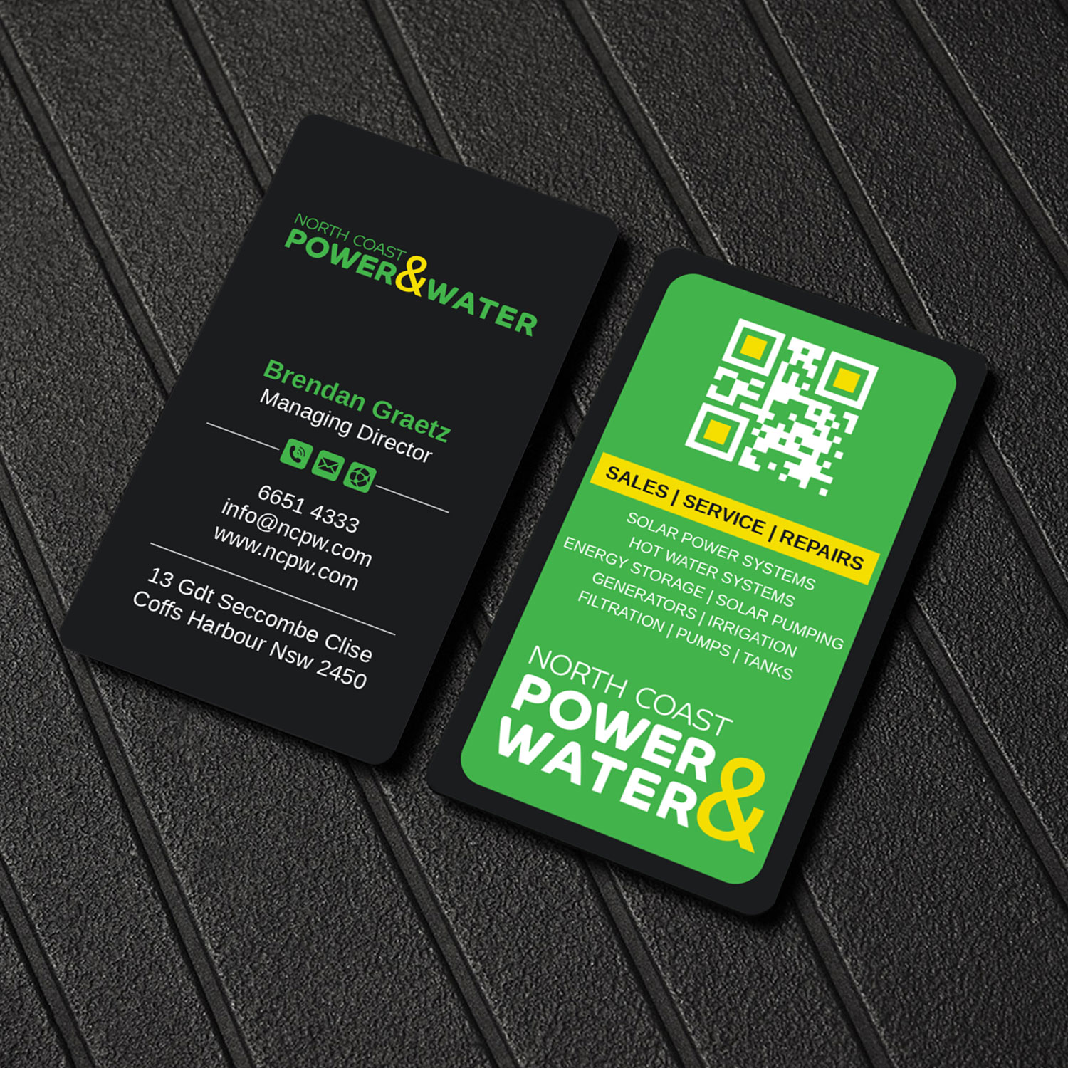 Visitenkarten-Design von LAXMI DESIGNHUB für North Coast Power & Water | Design #28906486