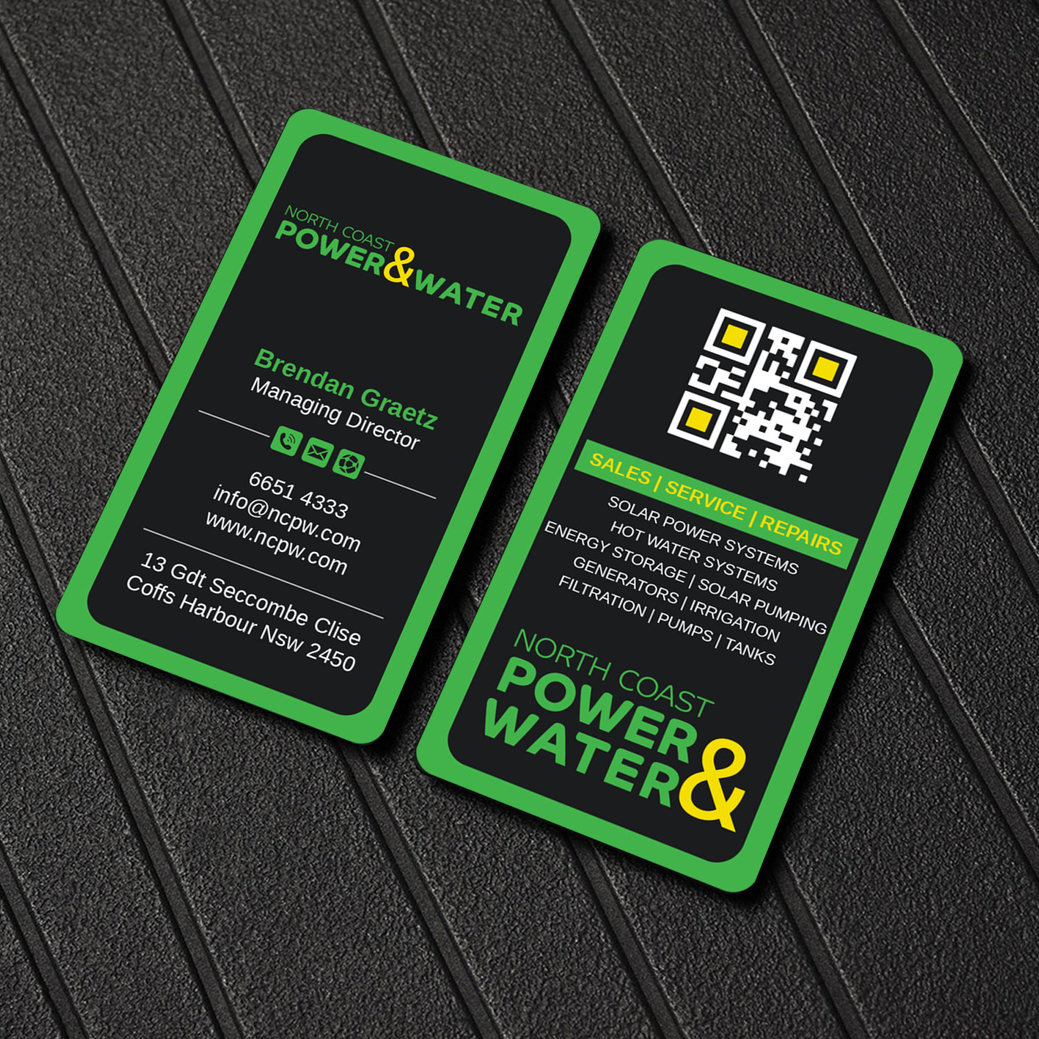 Visitenkarten-Design von LAXMI DESIGNHUB für North Coast Power & Water | Design #28906487