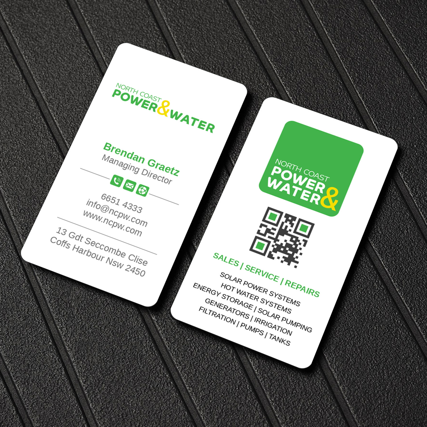 Visitenkarten-Design von LAXMI DESIGNHUB für North Coast Power & Water | Design #28906488