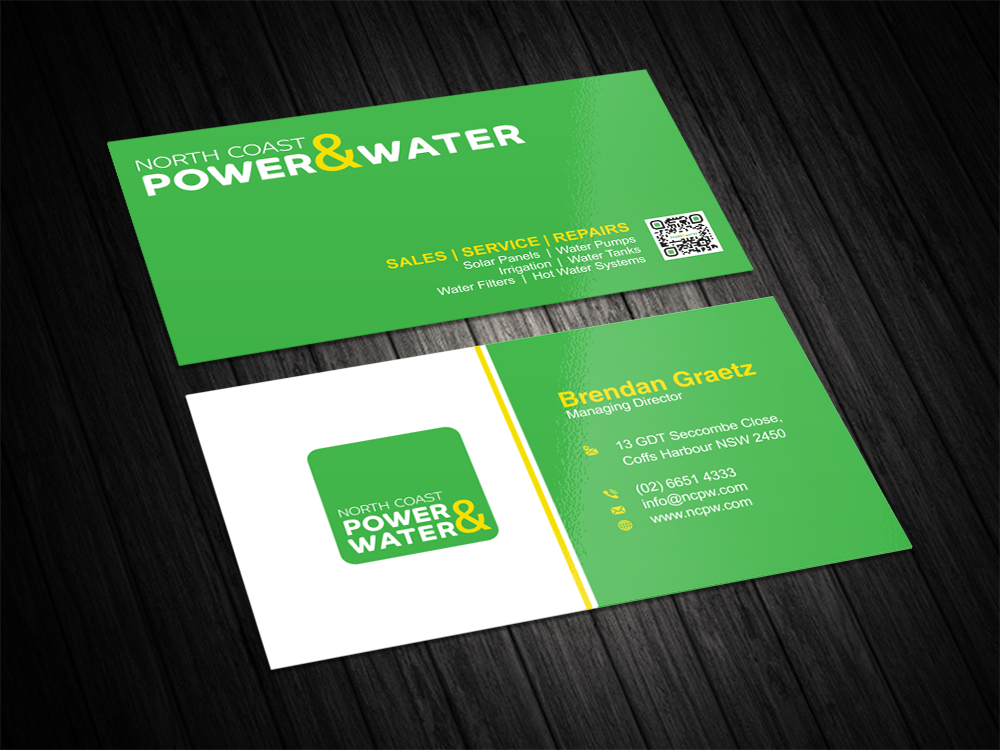 Design de Carte de Visite par vintana pour North Coast Power & Water | Design #28938672