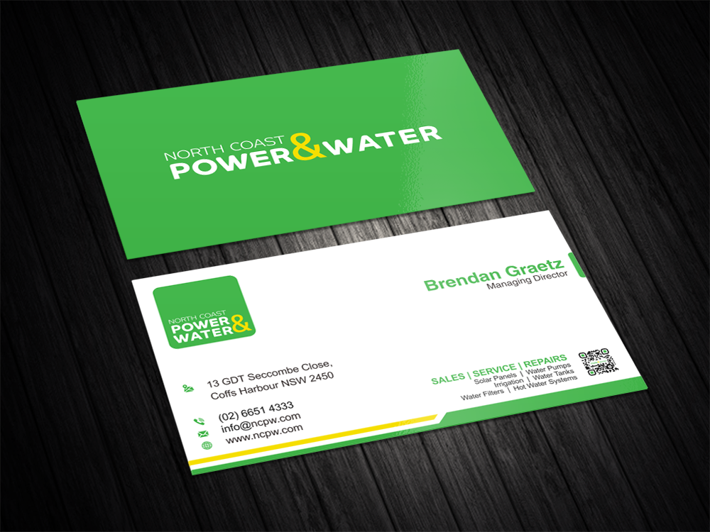 Design de Carte de Visite par vintana pour North Coast Power & Water | Design #28938786