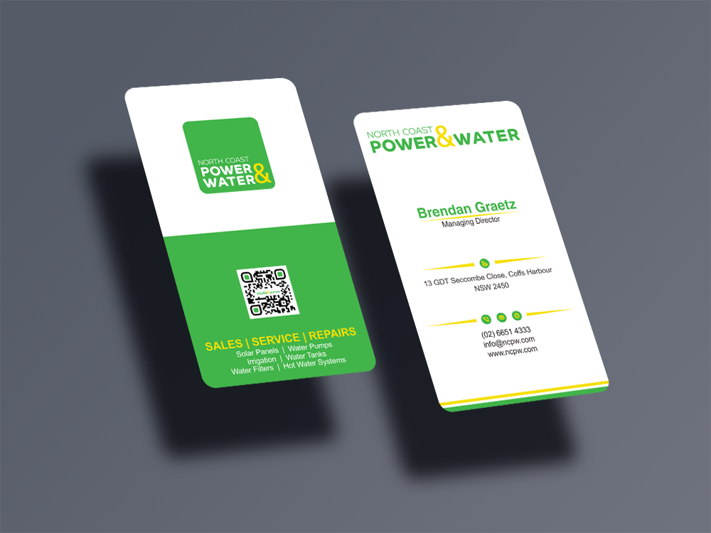 Design de Carte de Visite par vintana pour North Coast Power & Water | Design #28944291