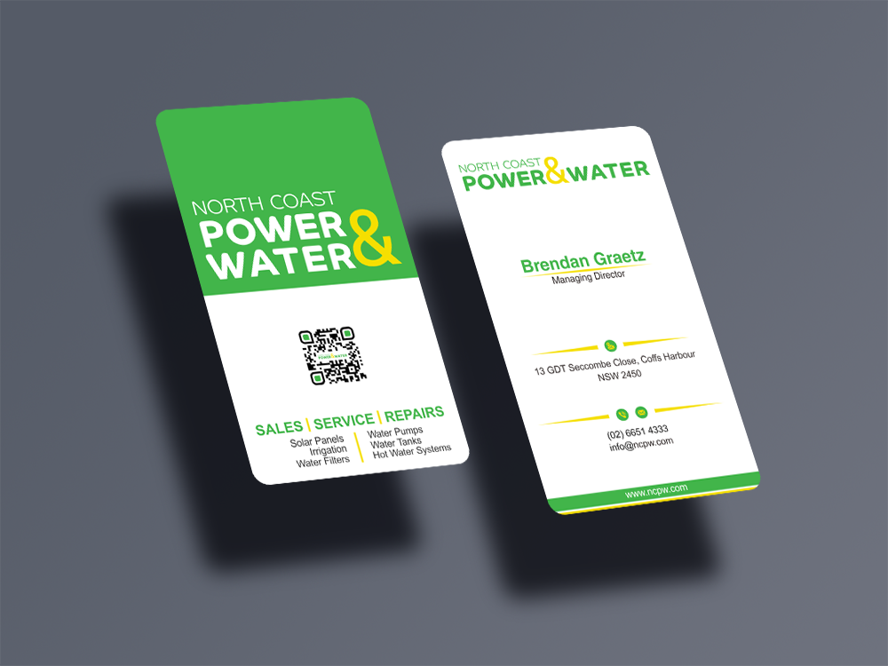 Design de Carte de Visite par vintana pour North Coast Power & Water | Design #28944428