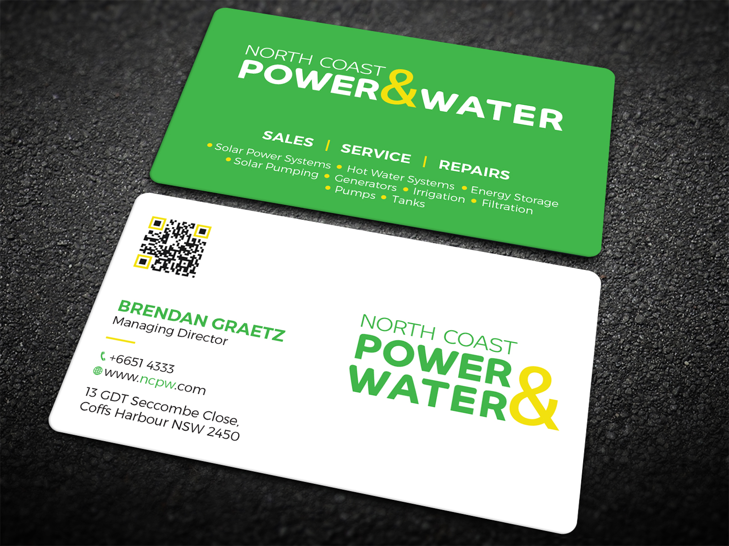 Business Card Design by Tripti Ranjan Gain for North Coast Power & Water | Design #28937796