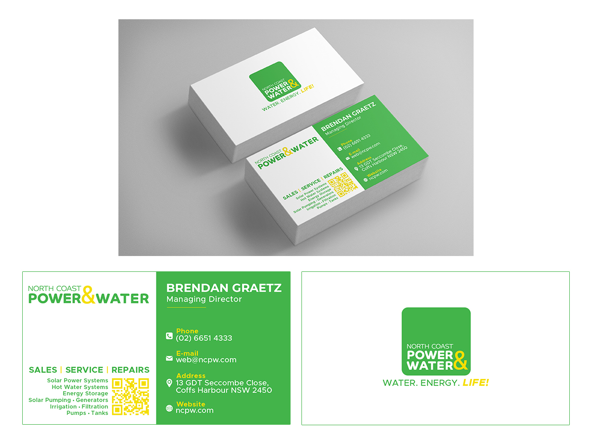 Visitenkarten-Design von Slant Line Media für North Coast Power & Water | Design #28904417