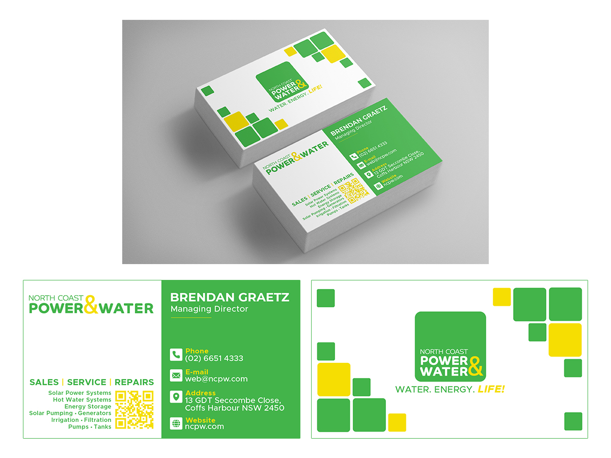 Visitenkarten-Design von Slant Line Media für North Coast Power & Water | Design #28904608