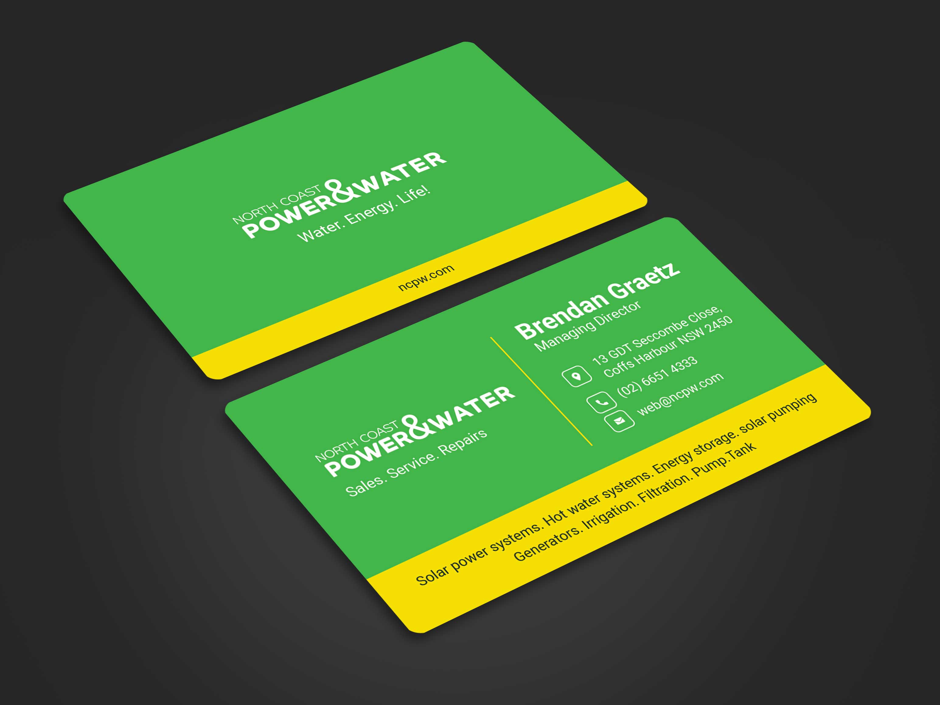 Business Card Design by Soma.Debnath for North Coast Power & Water | Design #28906898