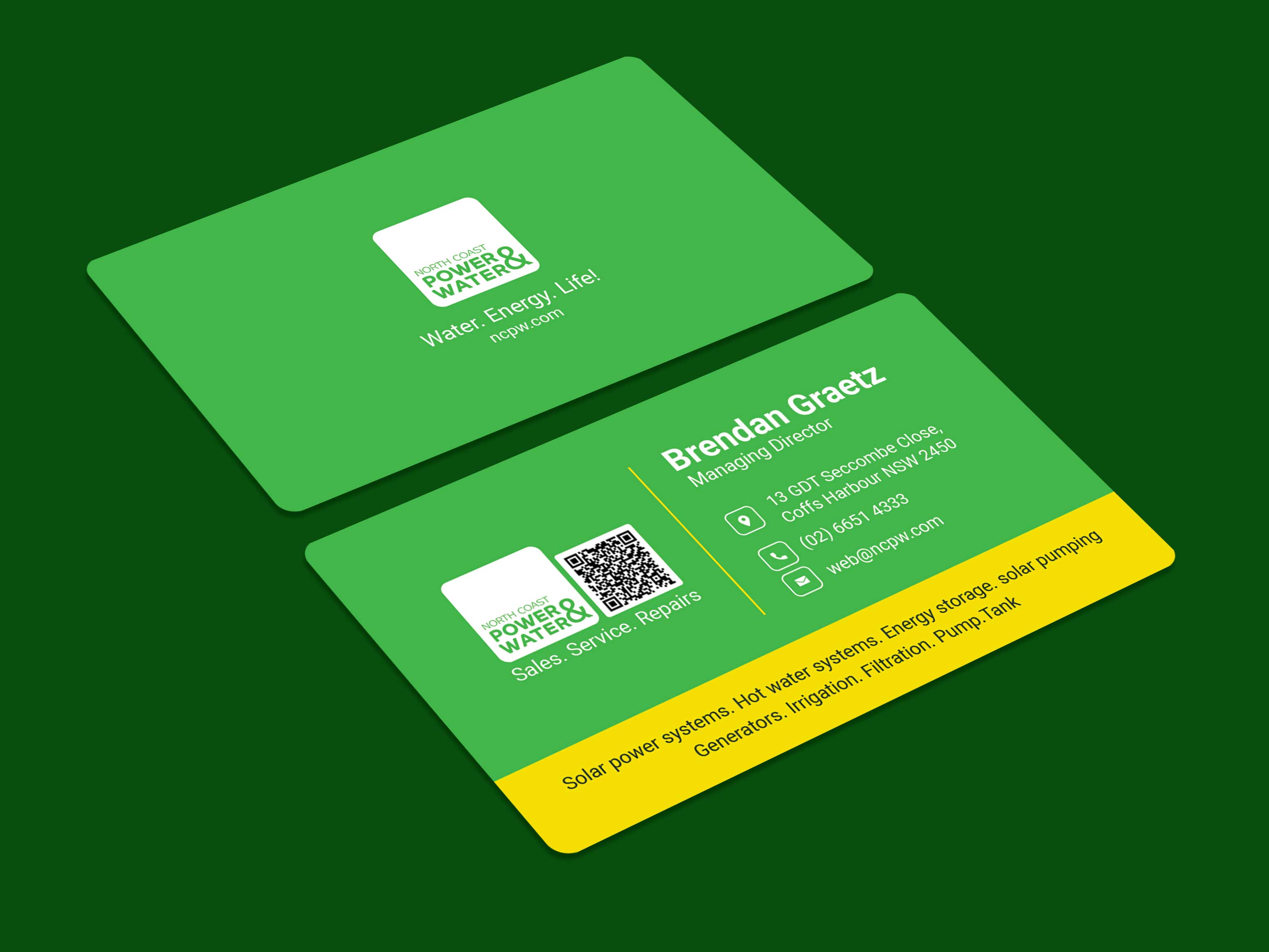 Visitenkarten-Design von Soma.Debnath für North Coast Power & Water | Design #28911256