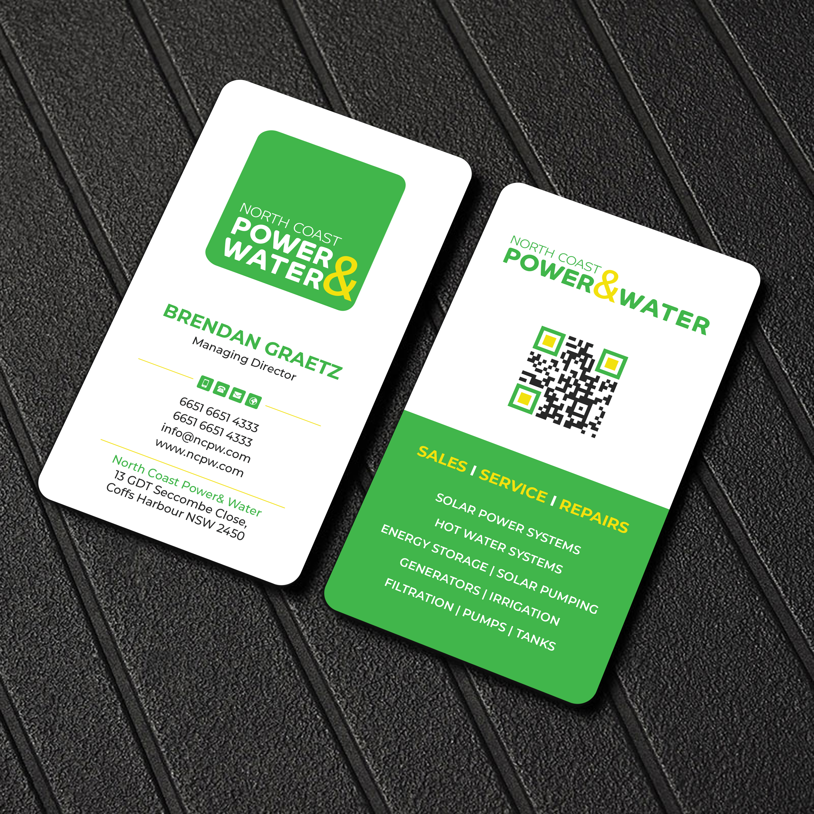 Business Card Design by Uttom 2 for North Coast Power & Water | Design #28904745