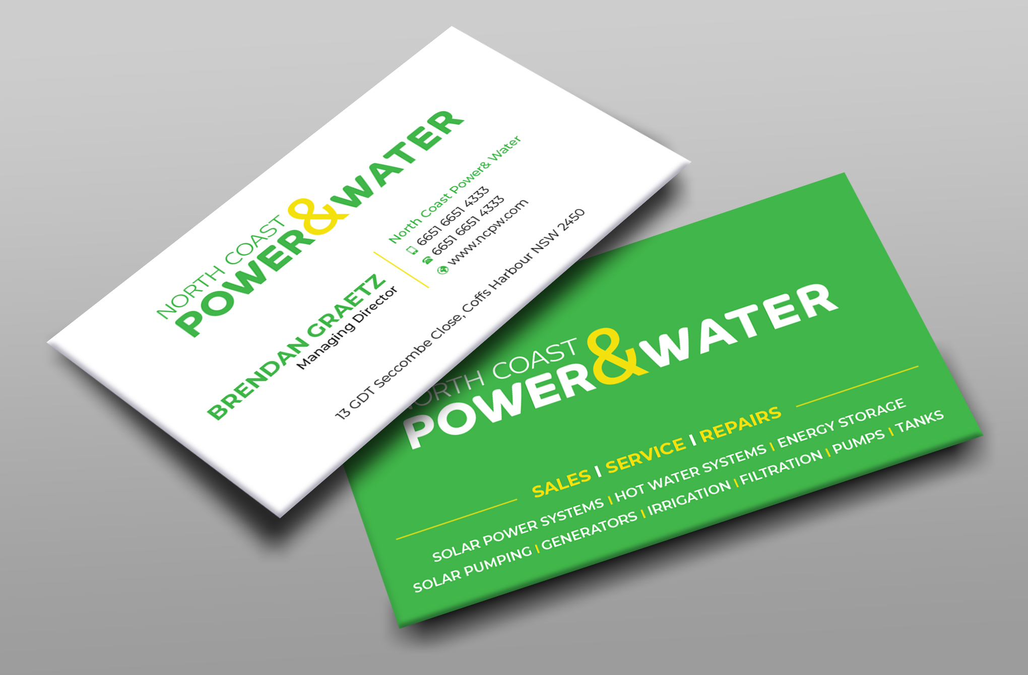 Visitenkarten-Design von Uttom 2 für North Coast Power & Water | Design #28904844