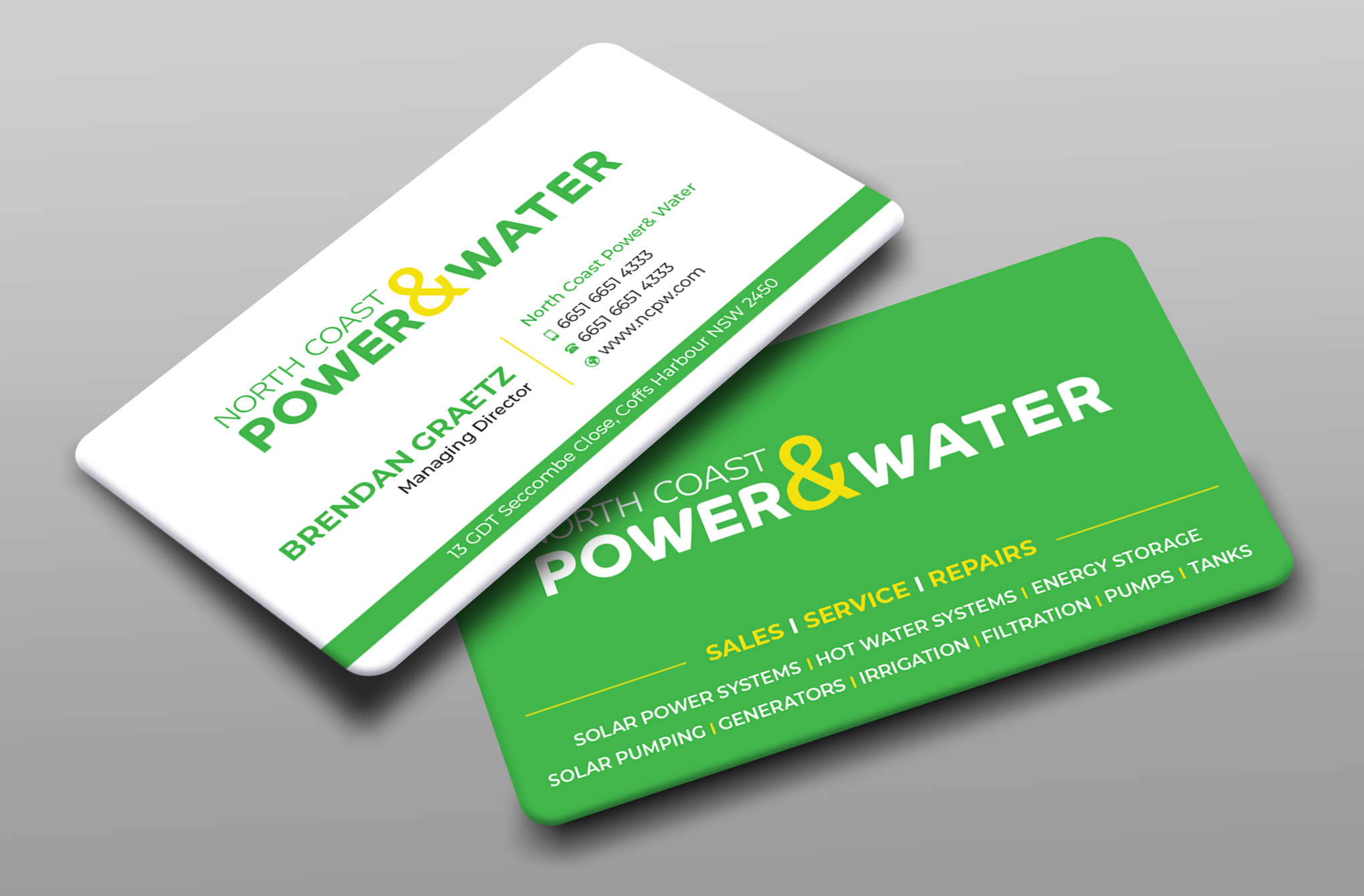 Visitenkarten-Design von Uttom 2 für North Coast Power & Water | Design #28904845