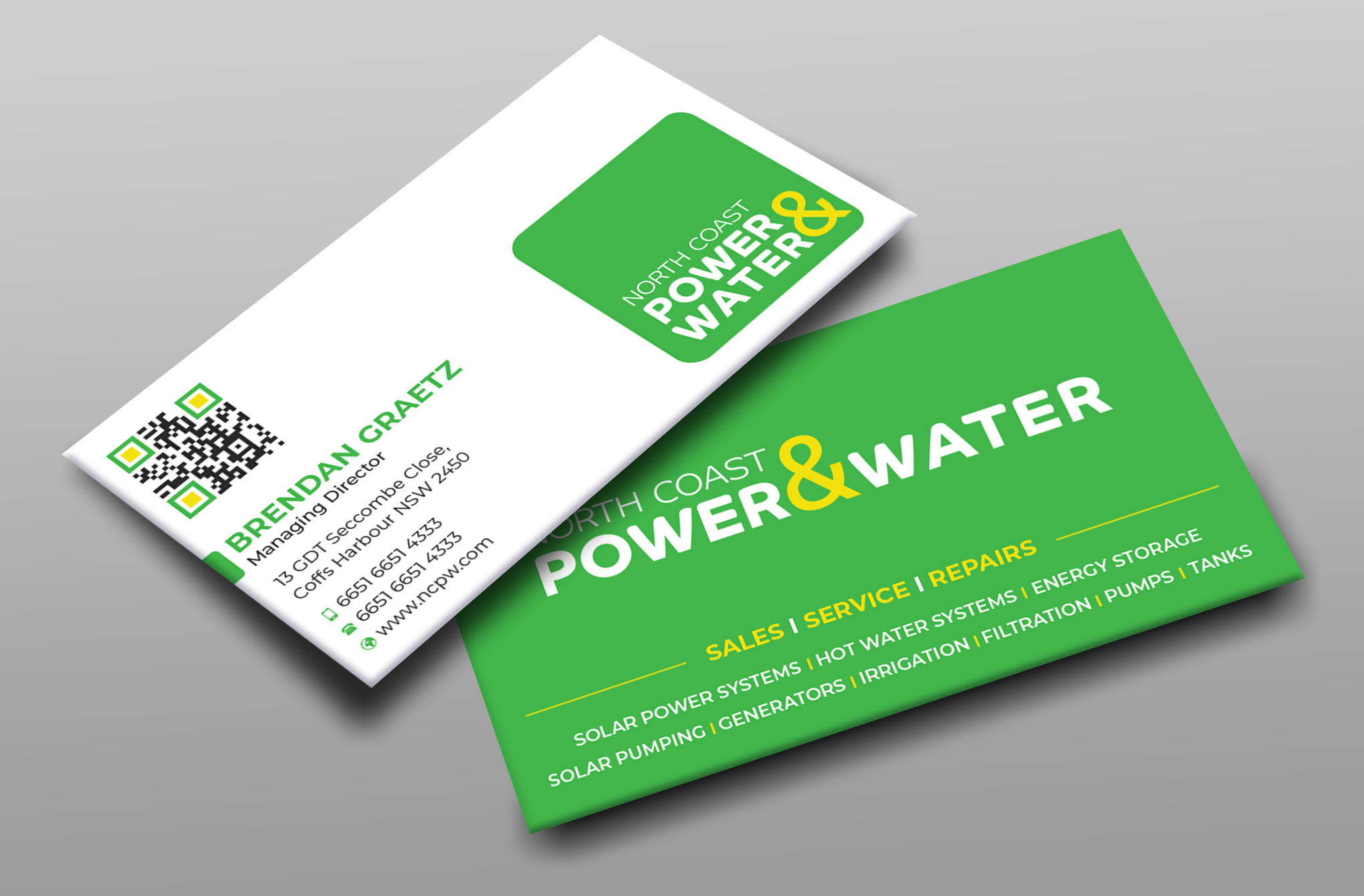 Visitenkarten-Design von Uttom 2 für North Coast Power & Water | Design #28904846