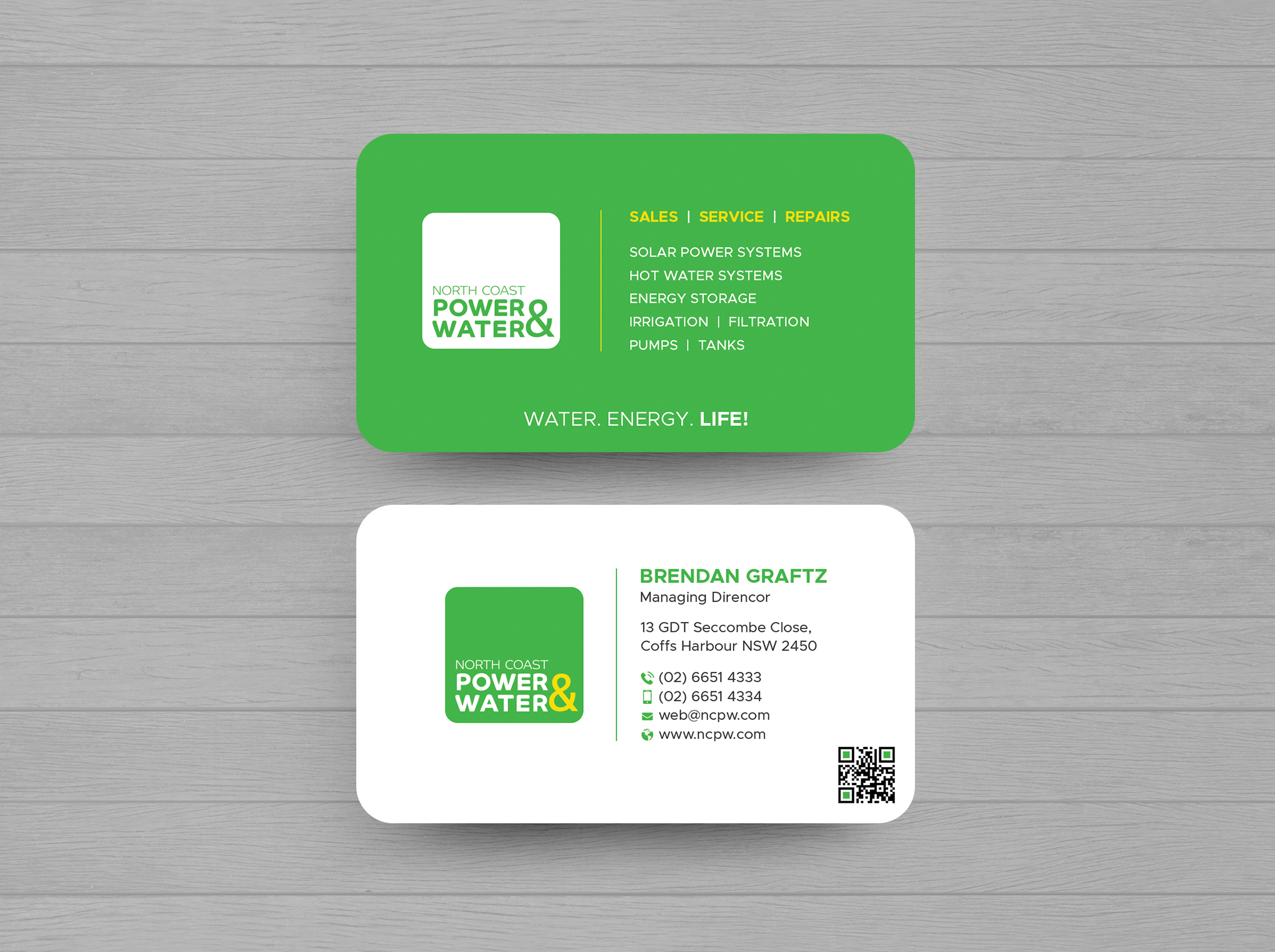 Visitenkarten-Design von DesignShout für North Coast Power & Water | Design #28906554