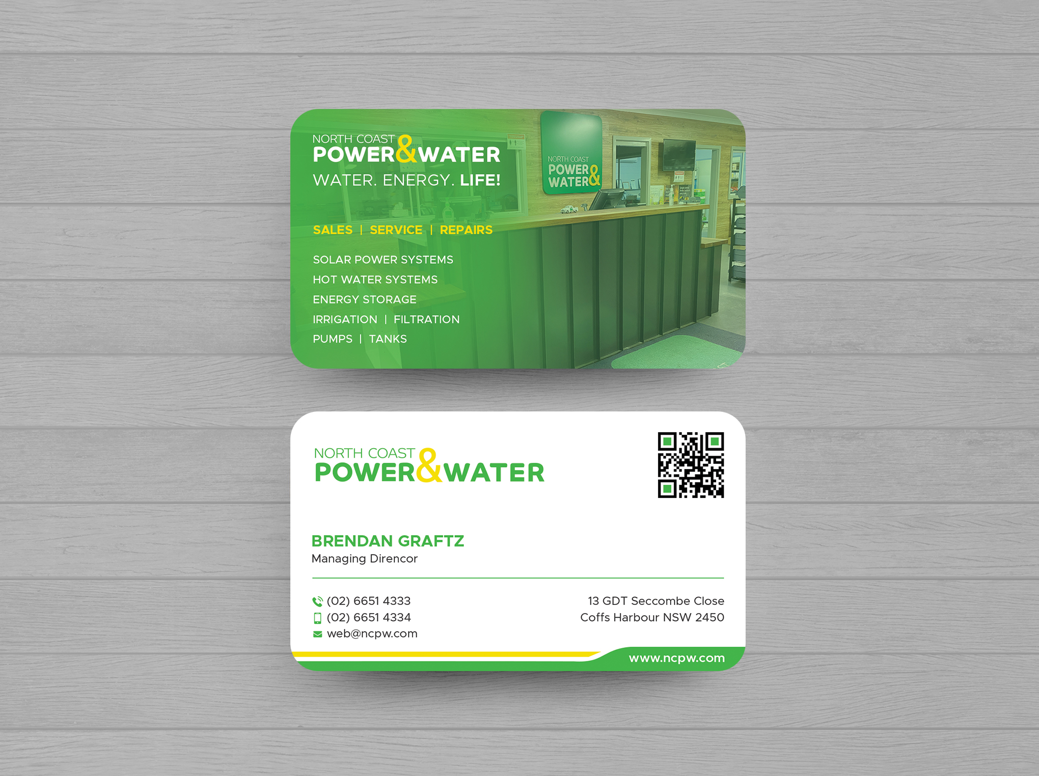 Visitenkarten-Design von DesignShout für North Coast Power & Water | Design #28906980