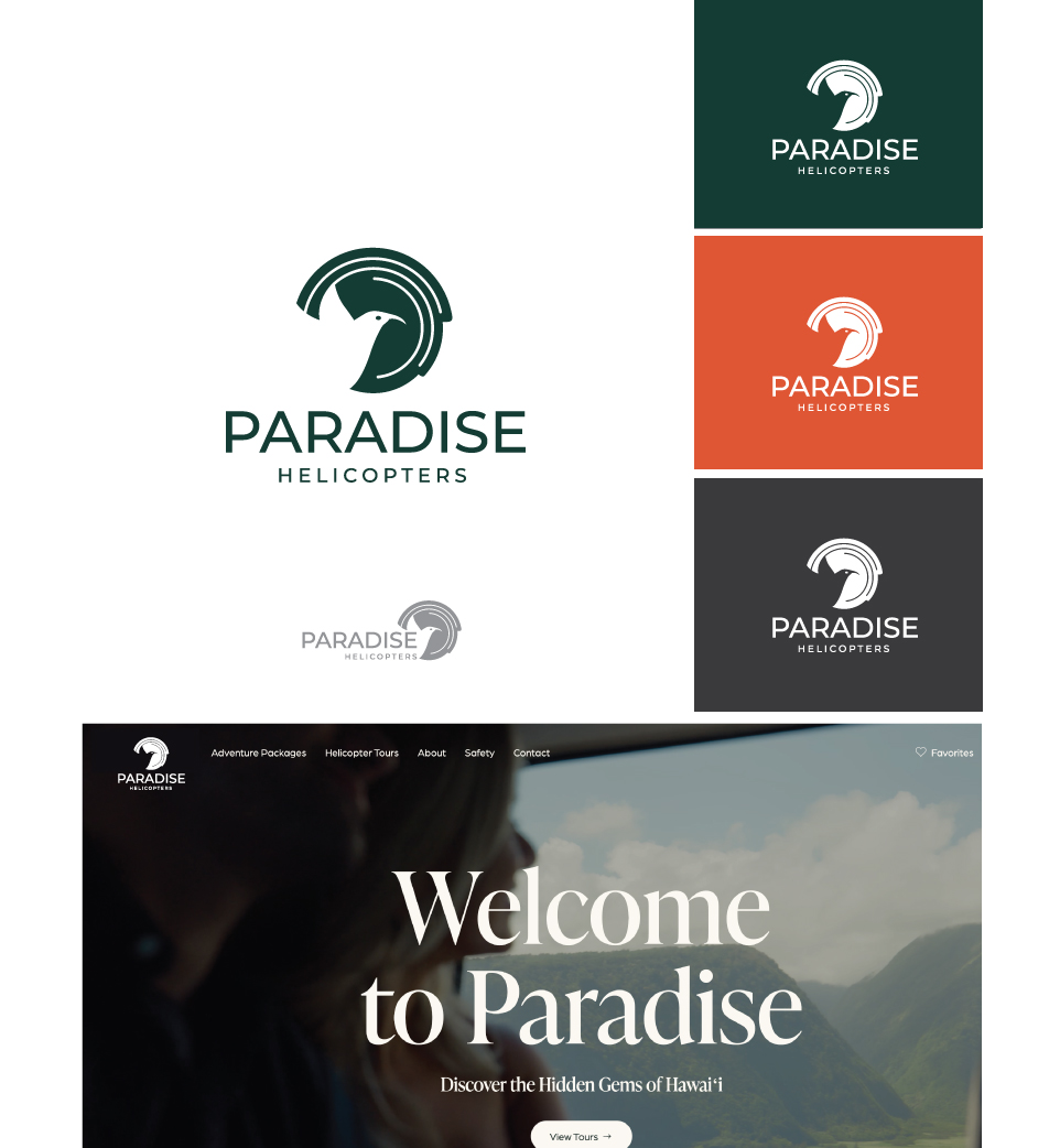 Logo Design by step forward 2 for Paradise Helicopters | Design #28910855